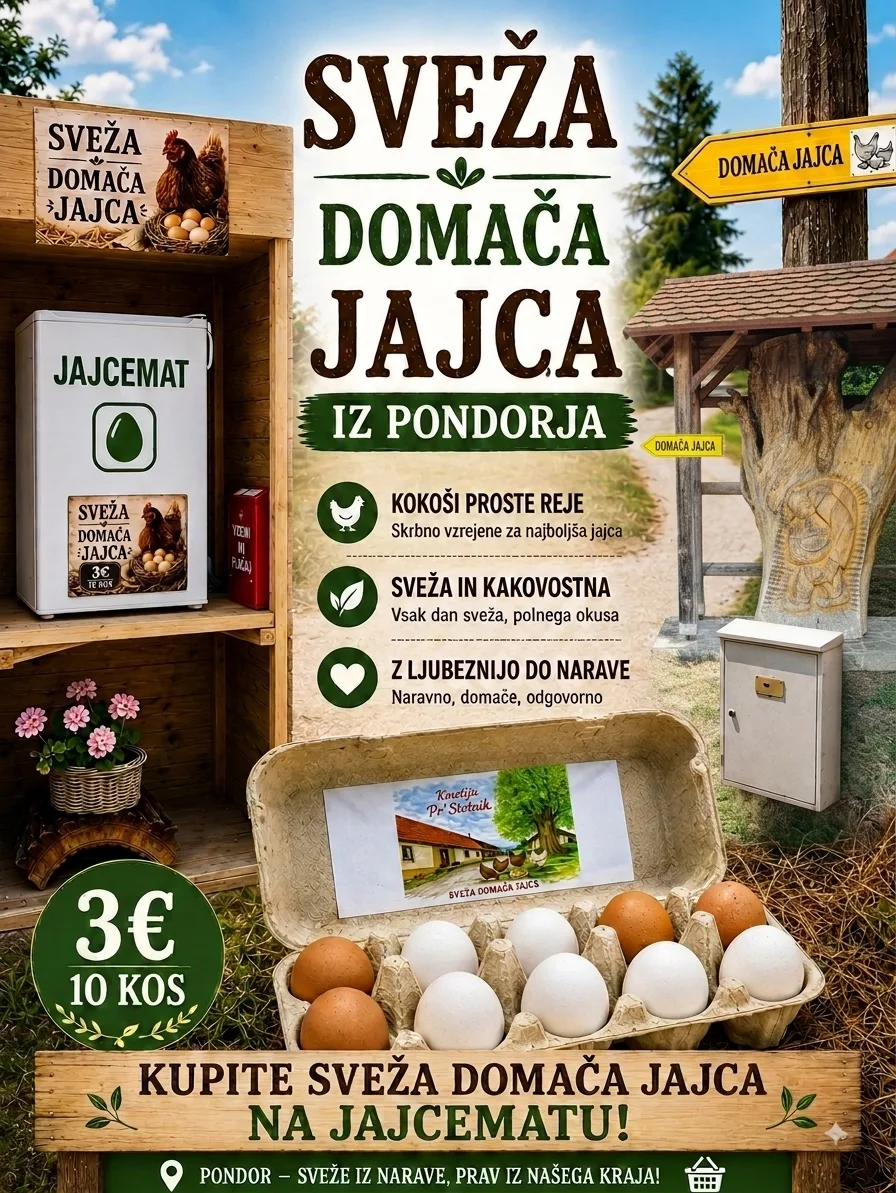 Domača jajca pašne reje